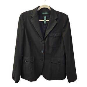 Lauren Ralph Lauren Viscose Blend Three Button Blazer Jacket Size 12